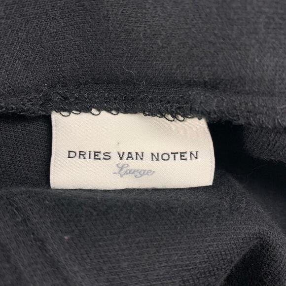 DRIES VAN NOTEN Size L Black & White Cotton / Polyester Sweatpants - Picture 4 of 4